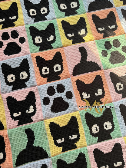 Cat Blanket Crochet Pattern
