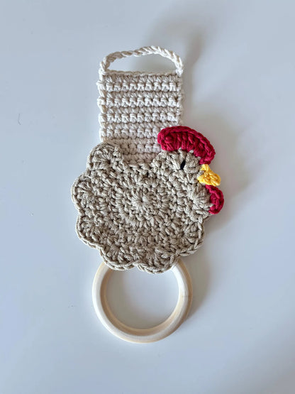 Chicken towel holder pattern pdf with photos + video tutorial