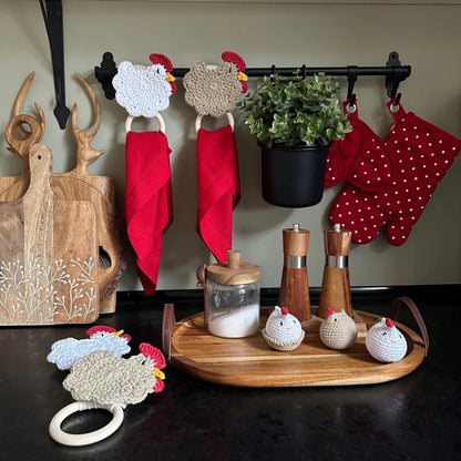 Chicken towel holder pattern pdf with photos + video tutorial