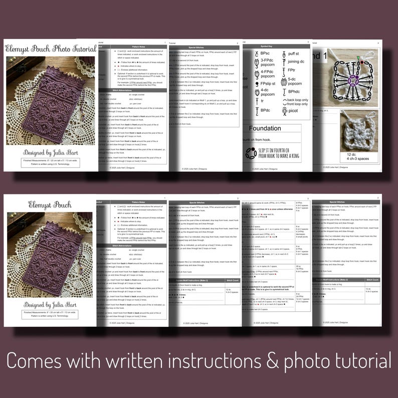 Elemyst Pouch Crochet Pattern (English Only), Digital Download, PDF