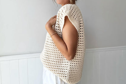 Crochet Pattern - Wren Rattan Crochet Top by Lakeside Loops