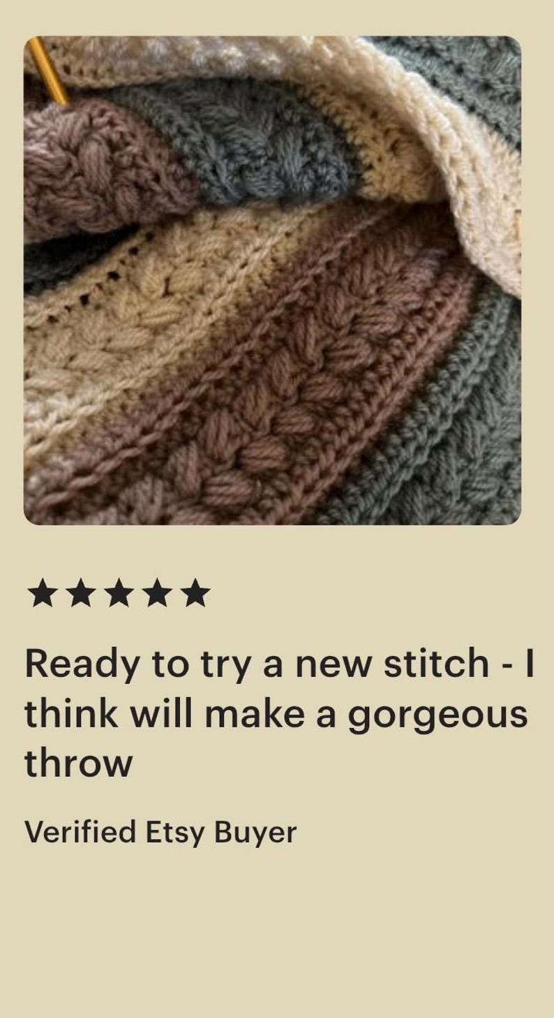 The Rustic Farmhouse Crochet Blanket Pattern, Easy Textured Afghan, US UK Terms (PDF Download) Detailed Picture Tutorial