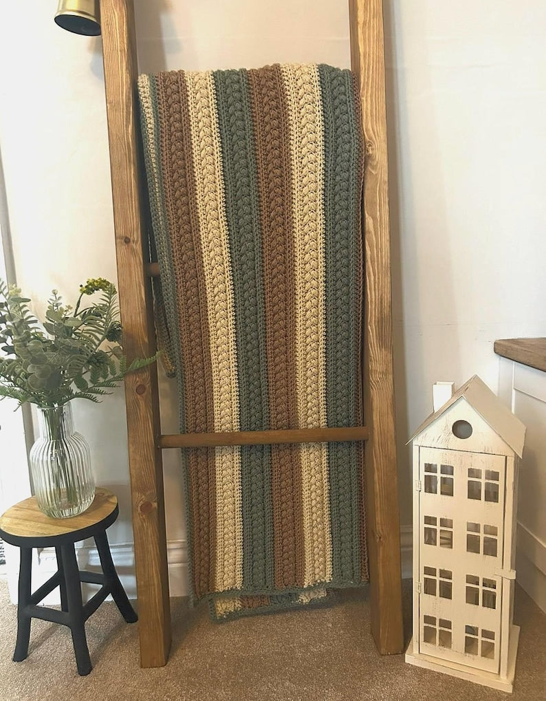 The Rustic Farmhouse Crochet Blanket Pattern, Easy Textured Afghan, US UK Terms (PDF Download) Detailed Picture Tutorial
