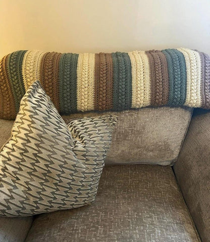 The Rustic Farmhouse Crochet Blanket Pattern, Easy Textured Afghan, US UK Terms (PDF Download) Detailed Picture Tutorial