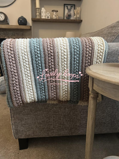 The Rustic Farmhouse Crochet Blanket Pattern, Easy Textured Afghan, US UK Terms (PDF Download) Detailed Picture Tutorial